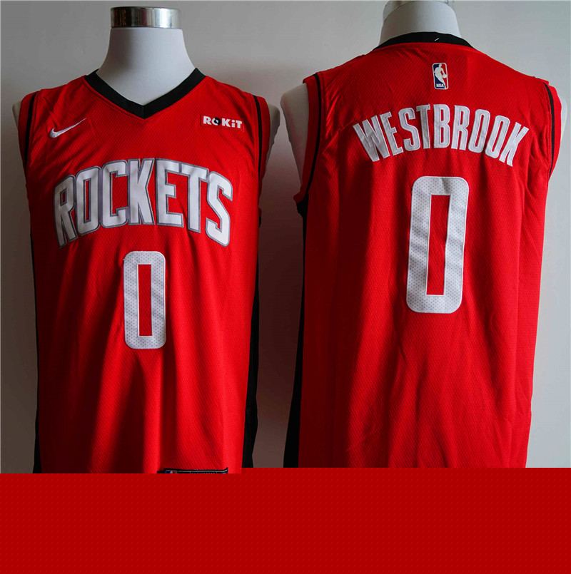 Men Houston Rockets #0 Westbrook Red Game NBA Nike Jerseys